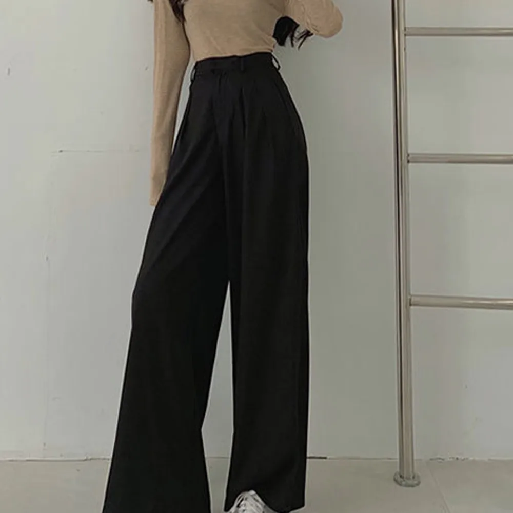 Suit Pants Female Solid Wide Leg Full Length Simple Casual Straight Women Pants Full Length Simple Casual Straight Women Pants
Suit Pants Female Solid Wide Leg Full Length Simple Casual Straight Women Pants Full Length Simple Casual Straight Women Pants