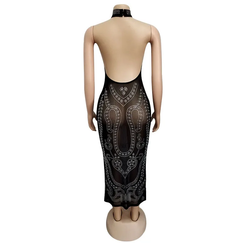 Sexy Nightclub Dress Women's Fashion Party Dress Hot Drilling Black Mesh Bodycon Dress for Girls
Sexy Nightclub Dress Women's Fashion Party Dress Hot Drilling Black Mesh Bodycon Dress for Girls