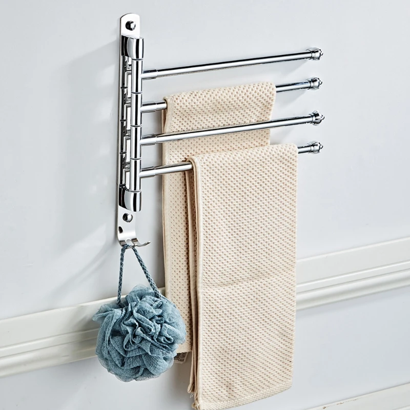 Wall Mounted Bathroom Swivel Towel Bar Stainless Steel Punch-free Rack Rail Hanger Shelf with Hook Rotating Rods X37B
Wall Mounted Bathroom Swivel Towel Bar Stainless Steel Punch-free Rack Rail Hanger Shelf with Hook Rotating Rods X37B