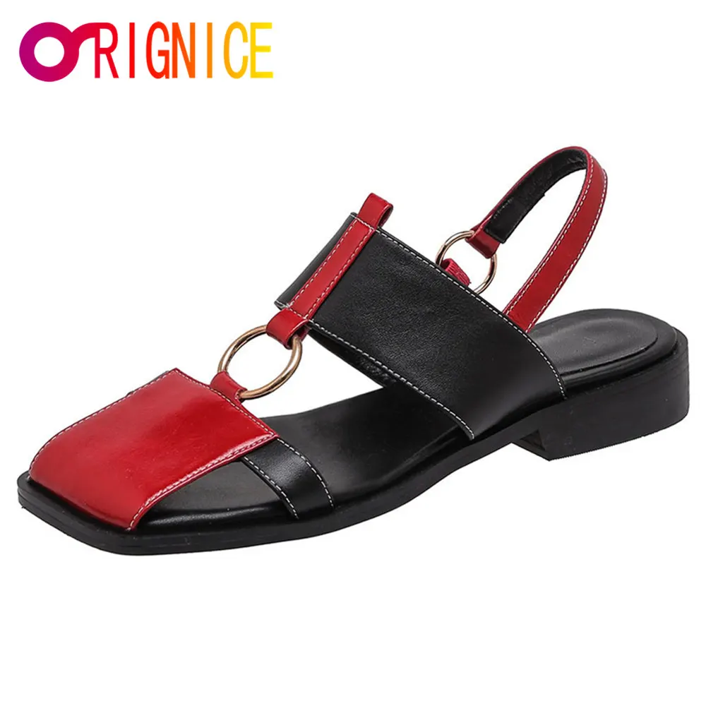 Orignice New Brand Designer Genuine Leather Metal Decoration Women Sandals Thick Heels Pumps Casual Office Lady Shoes Red Gold
Orignice New Brand Designer Genuine Leather Metal Decoration Women Sandals Thick Heels Pumps Casual Office Lady Shoes Red Gold