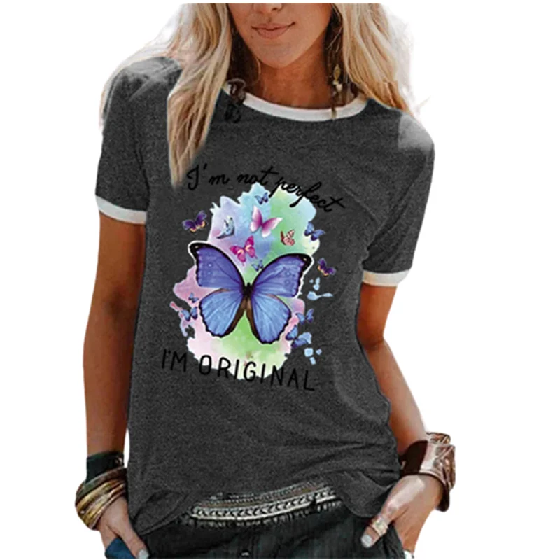 Casual Short Sleeve Harajuku T-Shirt Women O-Neck Loose Tops Fashion 3D Cartoons Butterfly Print T-Shirt New Summer Lady T-Shirt
Casual Short Sleeve Harajuku T-Shirt Women O-Neck Loose Tops Fashion 3D Cartoons Butterfly Print T-Shirt New Summer Lady T-Shirt