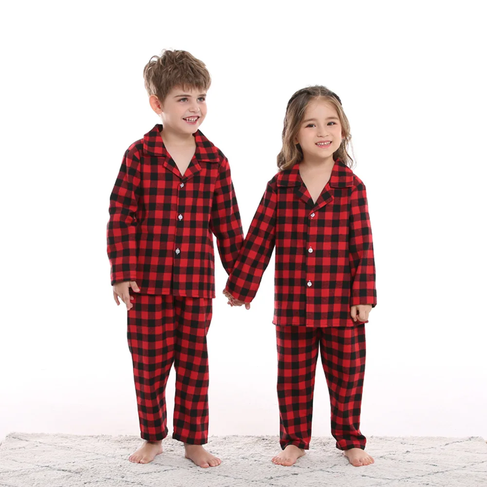 Cotton Red Plaid Kids Boy Girls Pajamas Set Twins Christmas Tracksuit Nightgown Home Suit Sleepwear Children Sleep Clothing Set
Cotton Red Plaid Kids Boy Girls Pajamas Set Twins Christmas Tracksuit Nightgown Home Suit Sleepwear Children Sleep Clothing Set