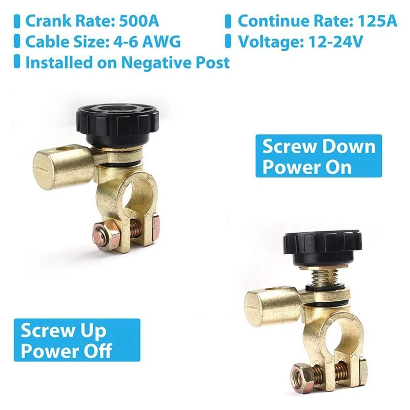 Top Post Battery Disconnect Switch for Cars Trucks Boats RVs 12V 24V Battery Cutoff Switch 360 Degree Battery Switch
Top Post Battery Disconnect Switch for Cars Trucks Boats RVs 12V 24V Battery Cutoff Switch 360 Degree Battery Switch