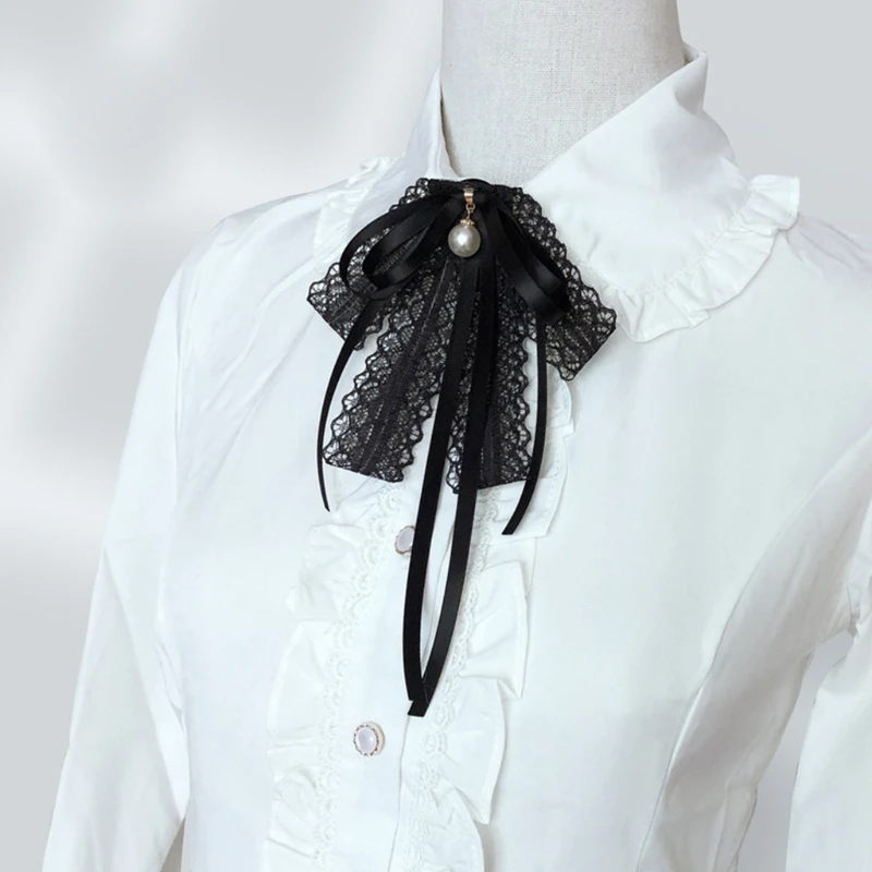 Женское черное кружевное платье с лентой галстук-бабочка искусственный жемчуг