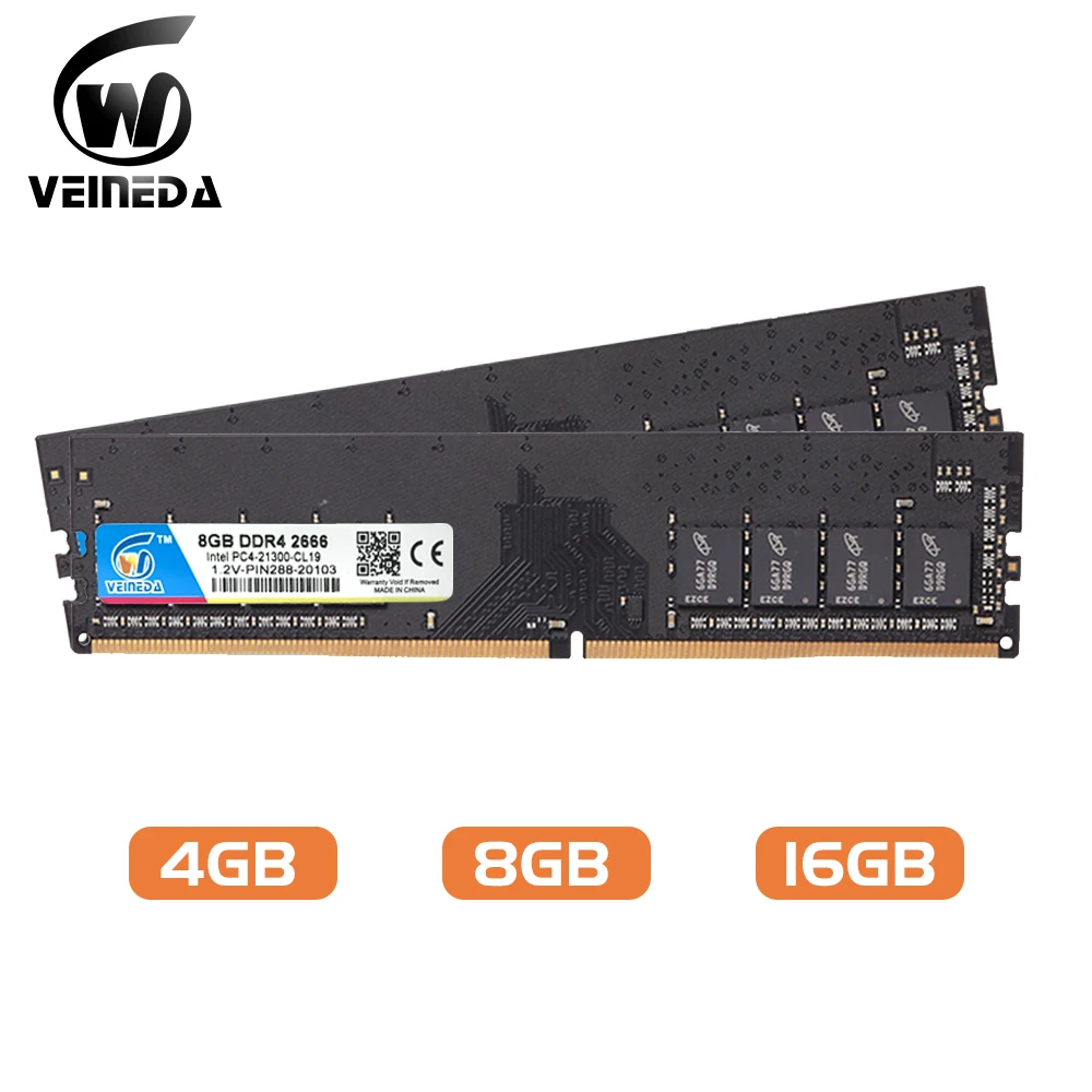 ОЗУ VEINEDA DIMM DDR4 8 Гб 16 PC4-19200 Память ram ddr 4 2400 для Intel AMD DeskPC Mobo ddr4 1 2 в 288pin - купить по