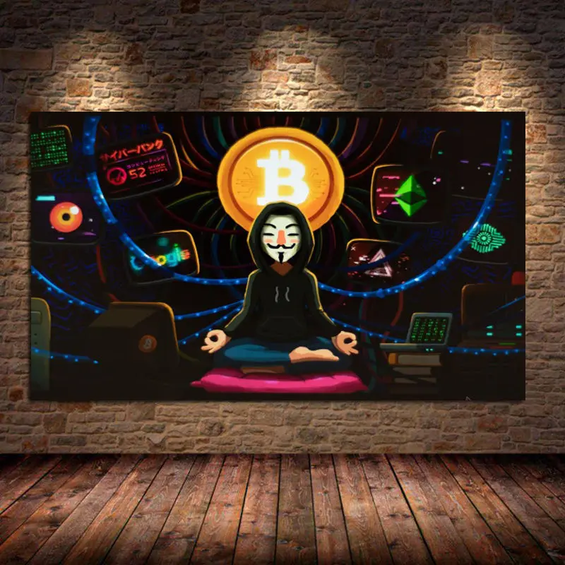 Bitcoin Anonymous Meditation Canvas Painitngs on the Wall Art Posters and Prints Modern Pictures for Bedroom Home Decor Unframed
Bitcoin Anonymous Meditation Canvas Painitngs on the Wall Art Posters and Prints Modern Pictures for Bedroom Home Decor Unframed