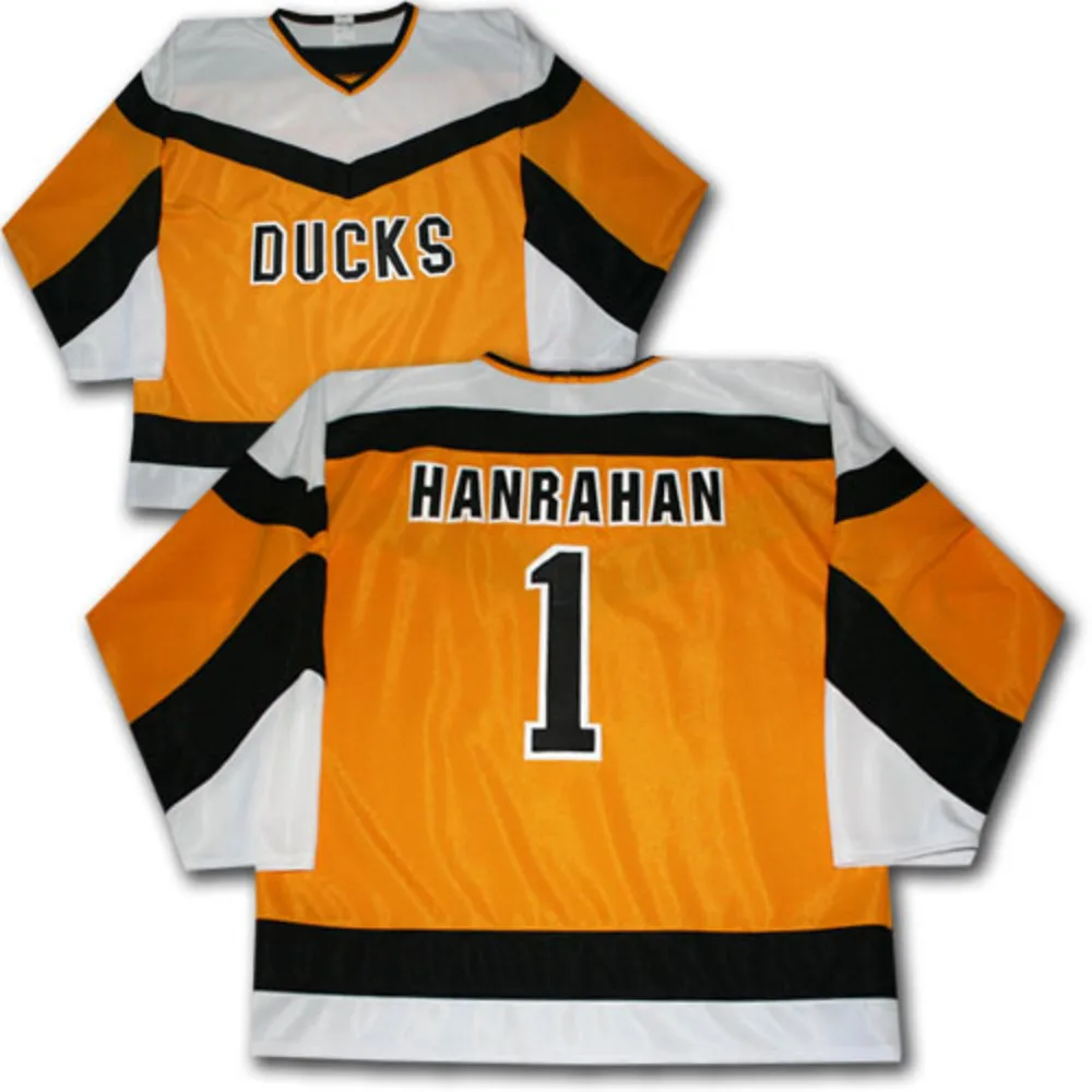 Slap Shot Movie DUCKS #1 HANRAHAN Ice Hockey Jersey Mens Embroidery Stitched Customize any number and name Jerseys
Slap Shot Movie DUCKS #1 HANRAHAN Ice Hockey Jersey Mens Embroidery Stitched Customize any number and name Jerseys