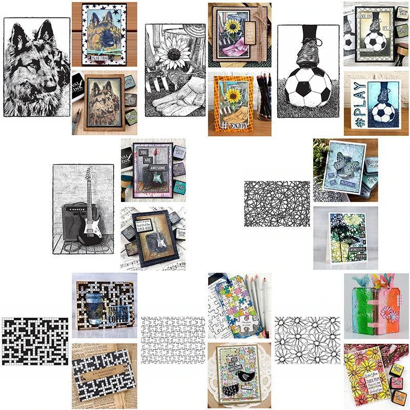 Clear Stamps Dog Football Guitar Sunflower Intricate Line Crossword Puzzle Daisy Doodle Cover for DIY Scrapbooking 2021
Clear Stamps Dog Football Guitar Sunflower Intricate Line Crossword Puzzle Daisy Doodle Cover for DIY Scrapbooking 2021