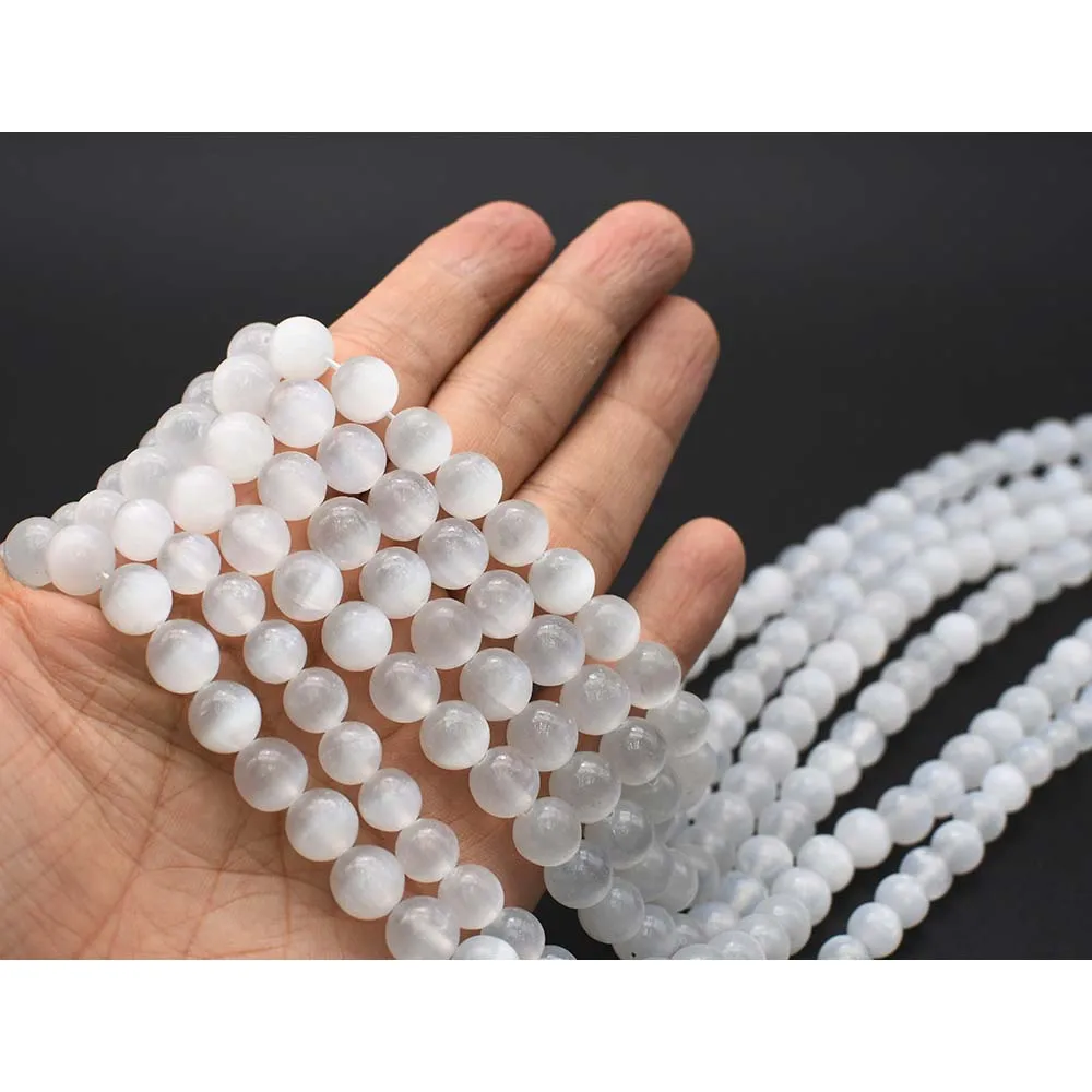 8 10MM White Selenite Jade Gypsum Gemstone Round Gem Stone Loose Beads for Bracelet Necklace Jewelry Making
8 10MM White Selenite Jade Gypsum Gemstone Round Gem Stone Loose Beads for Bracelet Necklace Jewelry Making