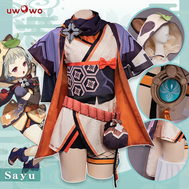 

UWOWO Game Genshin Impact Sayu Cosplay Costume Halloween Outfit Sweet Cute Uniform Dress Party Role Play