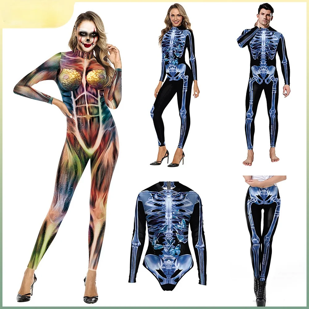 New Sexy Halloween Bodysuit Skull Skeletons Cosplay Stage 3D Printed Playsuit Leggings Tights Fitness Women Jumpsuits
New Sexy Halloween Bodysuit Skull Skeletons Cosplay Stage 3D Printed Playsuit Leggings Tights Fitness Women Jumpsuits