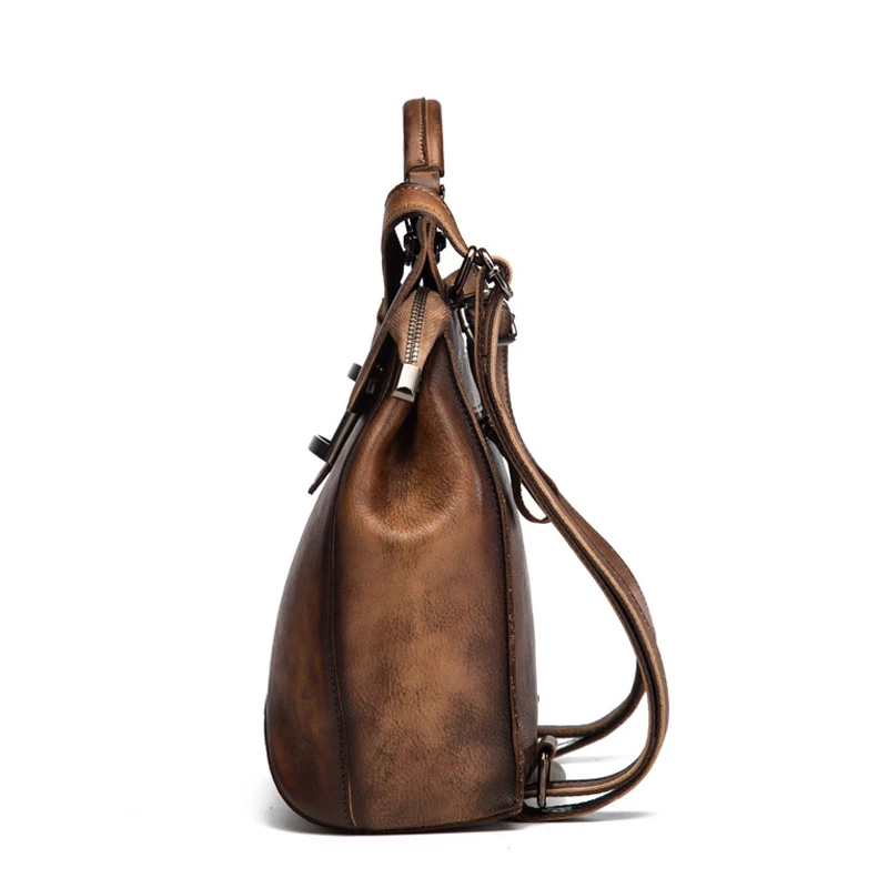 New Genuine Leather Women Bag Retro Backpacks Large Capacity Quality Soft Lady Shoulder Simple Design Casual Mochila | Багаж и сумки