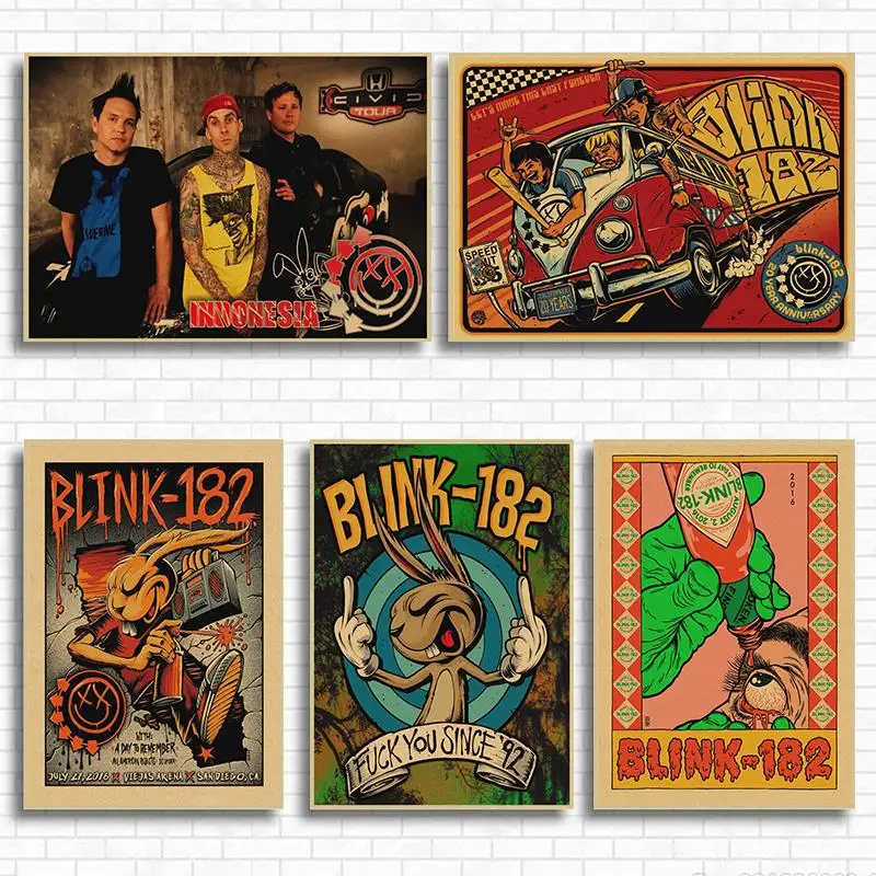 Blink 182 рок группа крафт ретро панк плакат Европейская и американская музыкальная