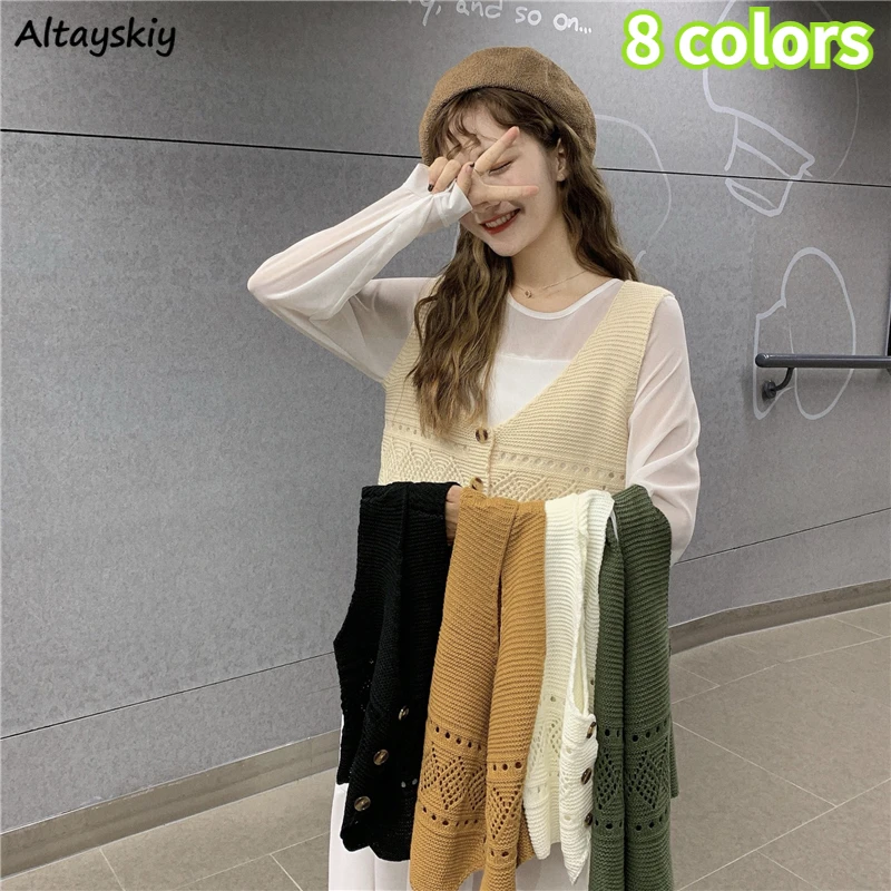 Sweaters Vest Women 8 Colors Vintage Korean Style Trendy Single Breasted All-match Lady Retro Stylish Female Students Friends
Sweaters Vest Women 8 Colors Vintage Korean Style Trendy Single Breasted All-match Lady Retro Stylish Female Students Friends