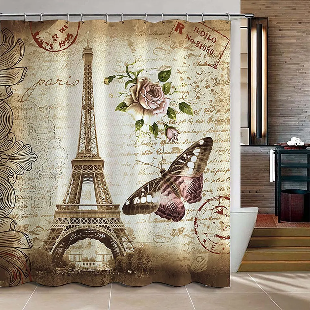 Home bath curtain Paris Eiffel Tower large printing polyester waterproof European shower curtain set
Home bath curtain Paris Eiffel Tower large printing polyester waterproof European shower curtain set