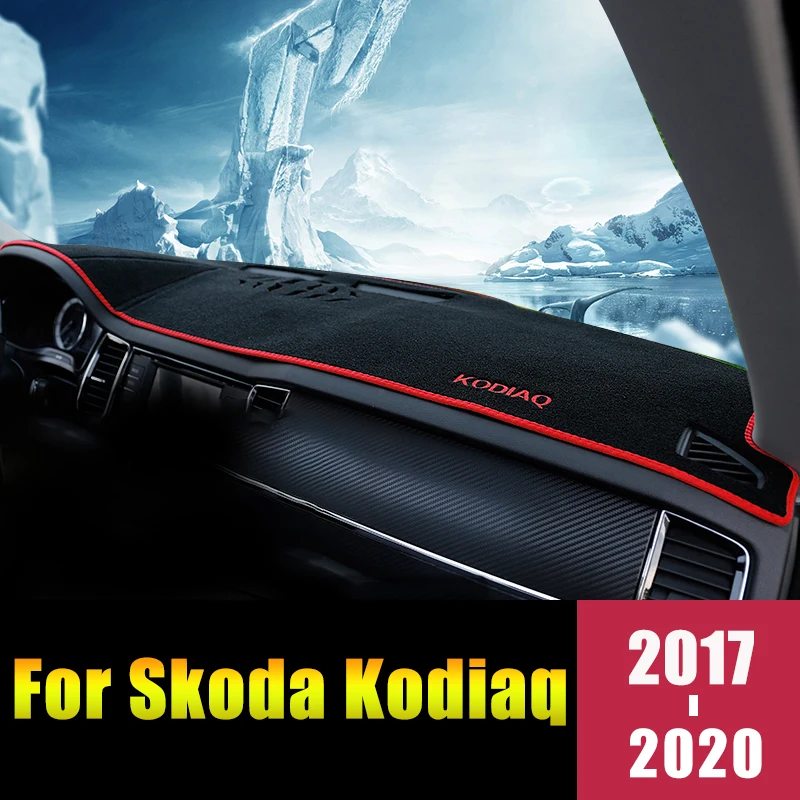 Для Skoda Kodiaq 2017 2018 2019 2020 анти скольжения Мат панельная крышка приборной защиты