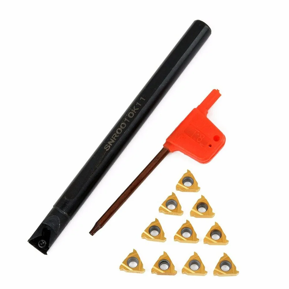 SNR0010K11 Lathe Boring Bar Turning Tool Holder With 10Pcs 11IR A60 Carbide Inserts Blades
SNR0010K11 Lathe Boring Bar Turning Tool Holder With 10Pcs 11IR A60 Carbide Inserts Blades