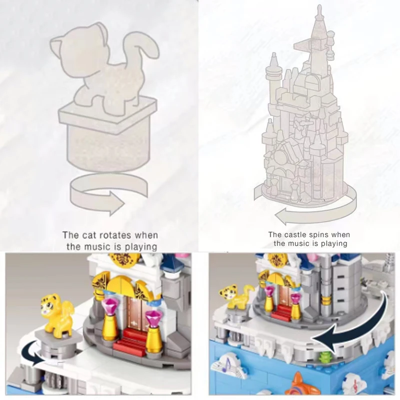 New 893PCS Princess Dream House Castle Rotating Music Box Building Blocks Playmobil Creator DIY Bricks Toys Gift For Girl Friend
New 893PCS Princess Dream House Castle Rotating Music Box Building Blocks Playmobil Creator DIY Bricks Toys Gift For Girl Friend
