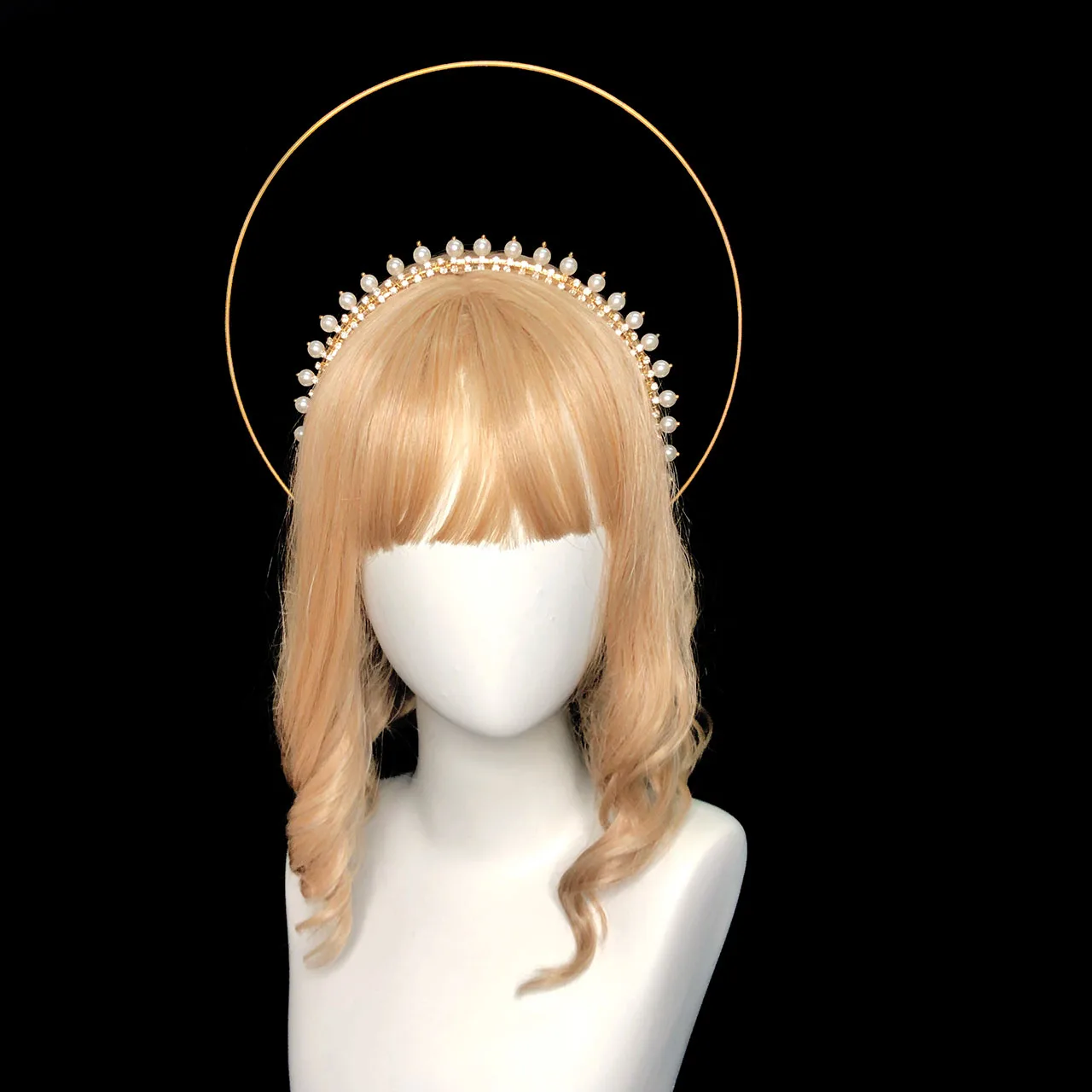 Virgin Pearls Halo Headpiece Crown Mary Goddess Virgin Cosplay Godmother Baroque Headband Round Headdress
Virgin Pearls Halo Headpiece Crown Mary Goddess Virgin Cosplay Godmother Baroque Headband Round Headdress