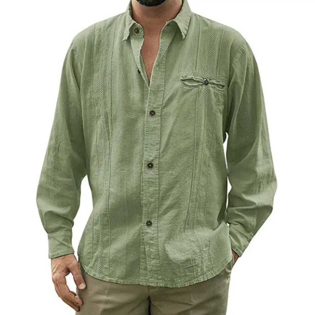 2020 New summer Men Casual Solid Color Long Sleeve Turn Down Collar Cotton Linen Shirt Top Breathable рубашка мужская
2020 New summer Men Casual Solid Color Long Sleeve Turn Down Collar Cotton Linen Shirt Top Breathable рубашка мужская