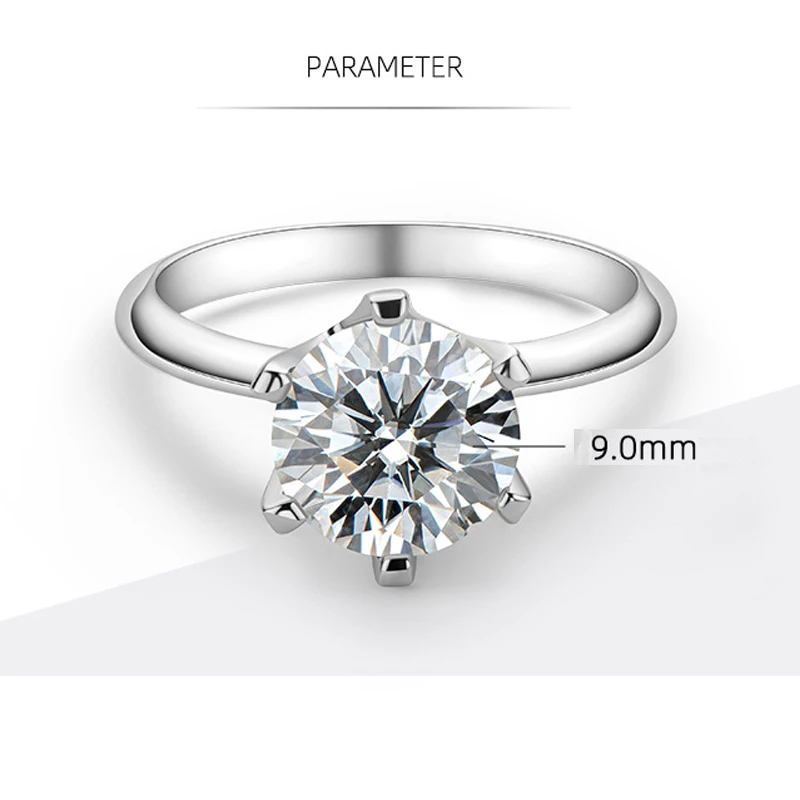 COSYA 925 Sterling Silver Real 3 Carat 9mm Moissanite 6 Claws Diamond Rings For Women Wedding Fine Jewelry Valentine GiftsGift
COSYA 925 Sterling Silver Real 3 Carat 9mm Moissanite 6 Claws Diamond Rings For Women Wedding Fine Jewelry Valentine GiftsGift
