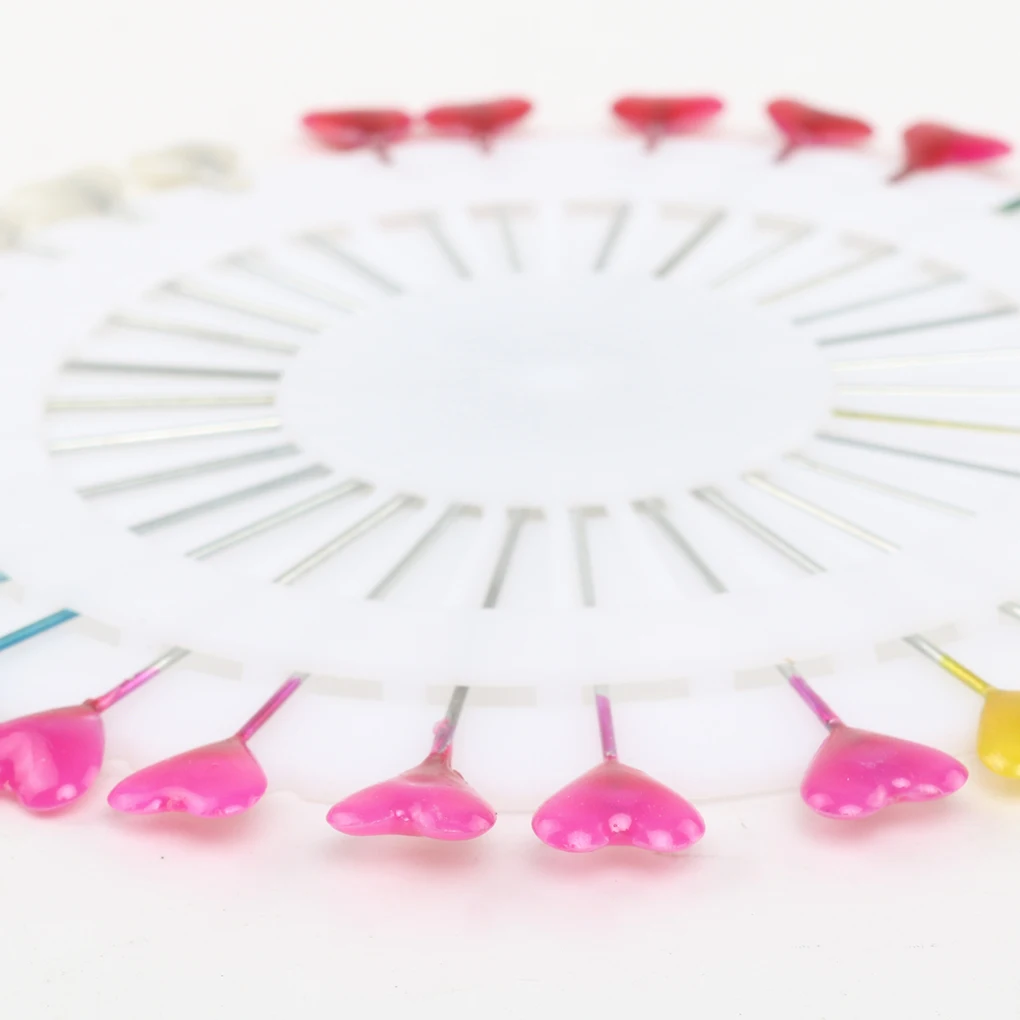 Lovely Colorful Love Heart Bead Pearl Head Dressmaking Straight Pins Clothes 
Lovely Colorful Love Heart Bead Pearl Head Dressmaking Straight Pins Clothes