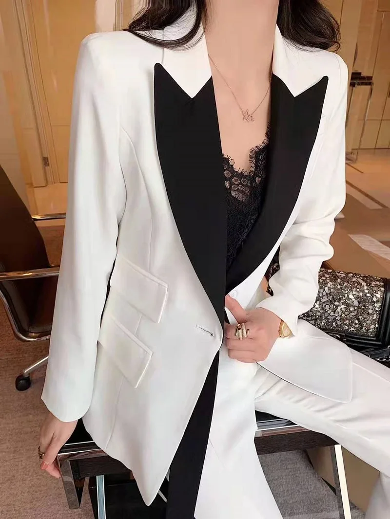 Top Quality New 2020 Spring Blazer Suits & Sets Women Notched Collar Single Button Blazer Jacket+Full Length Pants Sets Female
Top Quality New 2020 Spring Blazer Suits & Sets Women Notched Collar Single Button Blazer Jacket+Full Length Pants Sets Female