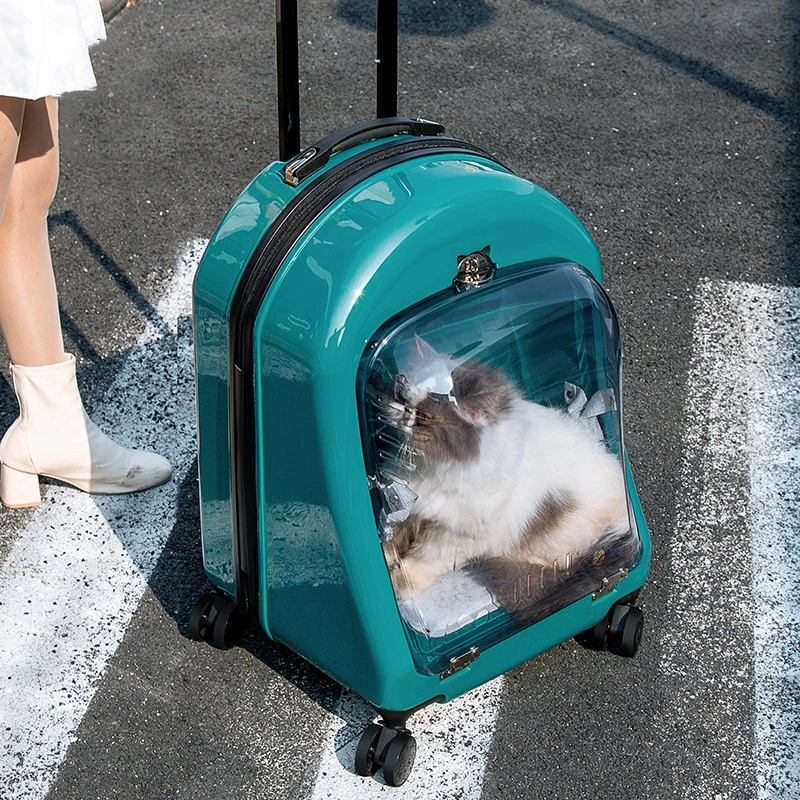 Breathable Fashion Pet Cat Puppy Trolley Case Universal Wheel Leisure Portable Luggage for Pets Within 9kg
Breathable Fashion Pet Cat Puppy Trolley Case Universal Wheel Leisure Portable Luggage for Pets Within 9kg