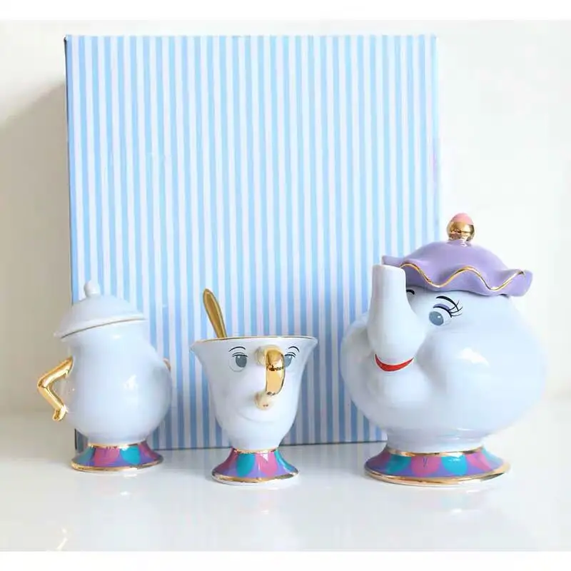 Disney Beauty and the Beast ceramic gold-plated teapot Mrs. Potts and Chip Archie cups
Disney Beauty and the Beast ceramic gold-plated teapot Mrs. Potts and Chip Archie cups