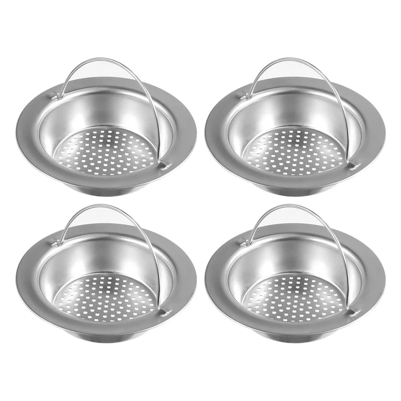Drains Strainers 4 Pack Kitchen Sink Strainer with Handle Stainless Steel Sink Garbage Disposal Stopper Mesh Basket
Drains Strainers 4 Pack Kitchen Sink Strainer with Handle Stainless Steel Sink Garbage Disposal Stopper Mesh Basket