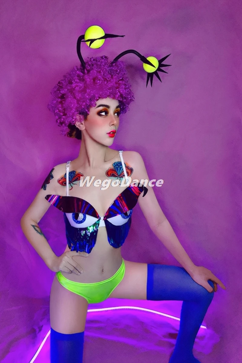New Women DJ Nightclub Dancer Team DS Cosplay Bee Costume Laser Cuff Stage Outfit Party Show Singer Performance Wear
New Women DJ Nightclub Dancer Team DS Cosplay Bee Costume Laser Cuff Stage Outfit Party Show Singer Performance Wear