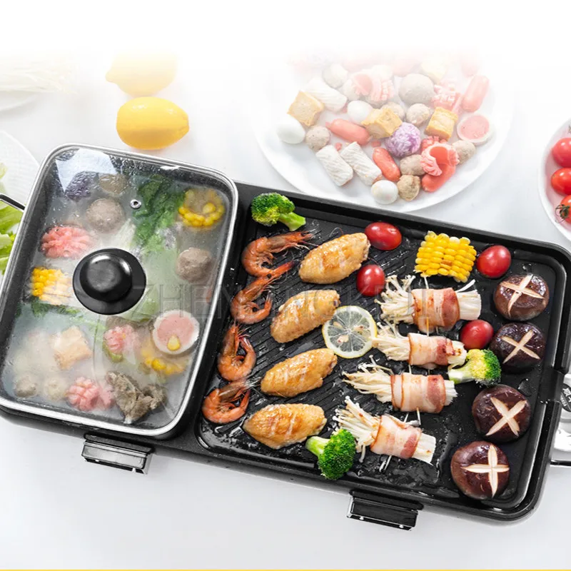 Многофункциональная кухонная кастрюля горячий горшок Shabu для выпечки цельный антипригарный домашний Электрический противень для барбекю ...
Многофункциональная кухонная кастрюля горячий горшок Shabu для выпечки цельный антипригарный домашний Электрический противень для барбекю ...