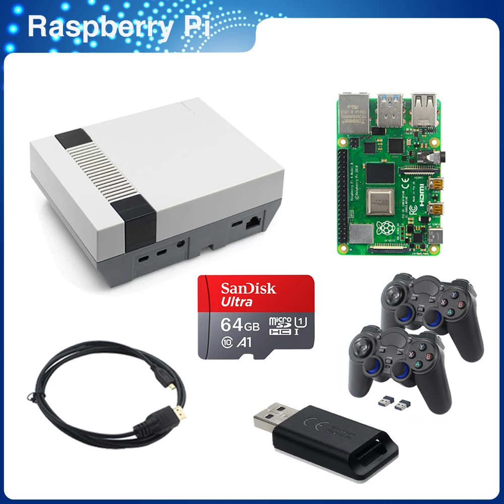 ITINIT R6 Raspberry Pi 4 Model B Game Kit 2/4/8GB + Wireless/Wired Gamepads + 64G SD Card + Nespi 4 Case + Video Cable
ITINIT R6 Raspberry Pi 4 Model B Game Kit 2/4/8GB + Wireless/Wired Gamepads + 64G SD Card + Nespi 4 Case + Video Cable