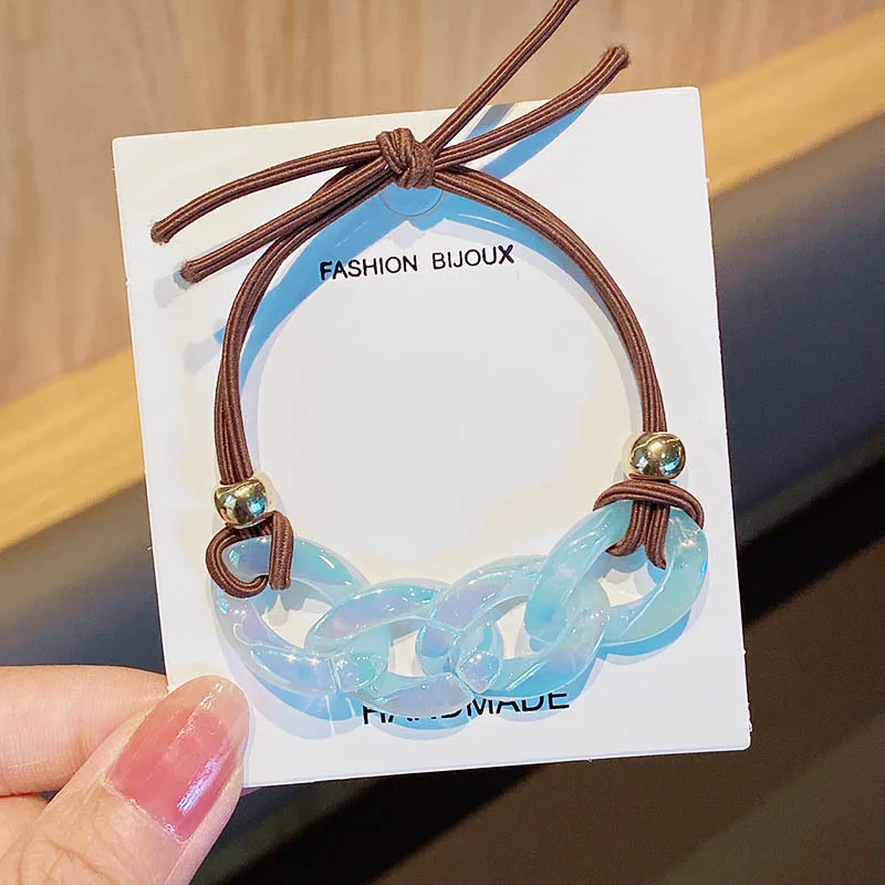 Scrunchie Ornament Chain Accessories Band Rubber Shape Hair Bands Cute Women New