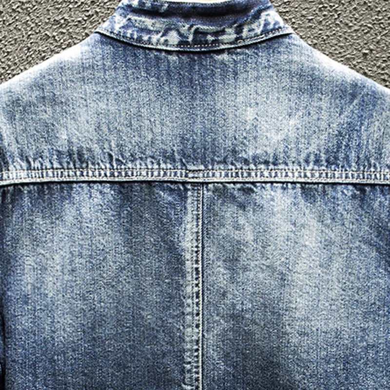 Куртка мужская джинсовая оверсайз в Корейском стиле Байкерская уличная одежда