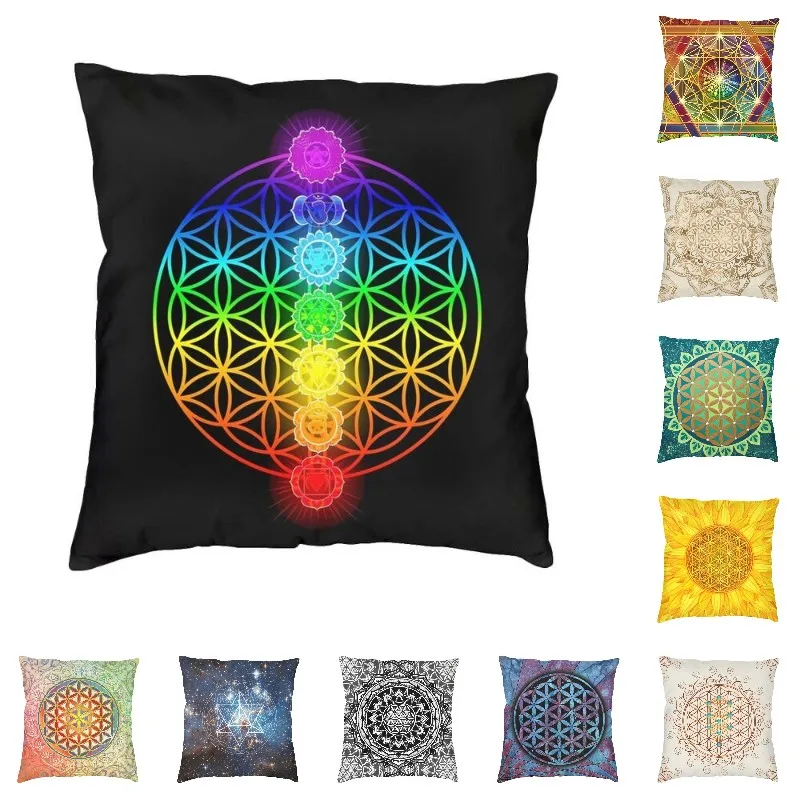 Chakra Zen Theme Luxury Throw Pillow Covers Bedroom Decoration Colorful Flower Of Life Cushion Case Double-Sided Printing
Chakra Zen Theme Luxury Throw Pillow Covers Bedroom Decoration Colorful Flower Of Life Cushion Case Double-Sided Printing