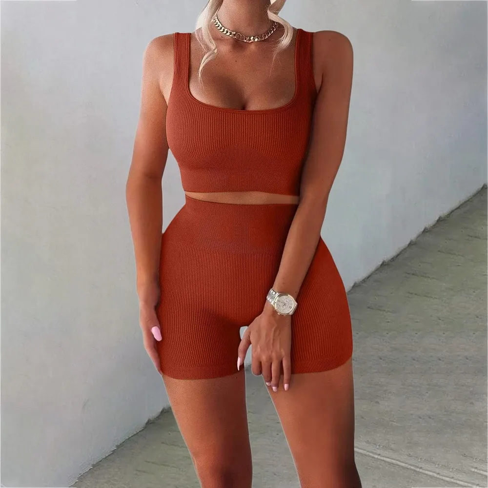 MONERFFI Two-piece Set Ins Seamless Knitting Sexy Gym Sport Workout Running Sports Short Bra Yoga Suit Tracksuit U-neck Fitness 
MONERFFI Two-piece Set Ins Seamless Knitting Sexy Gym Sport Workout Running Sports Short Bra Yoga Suit Tracksuit U-neck Fitness