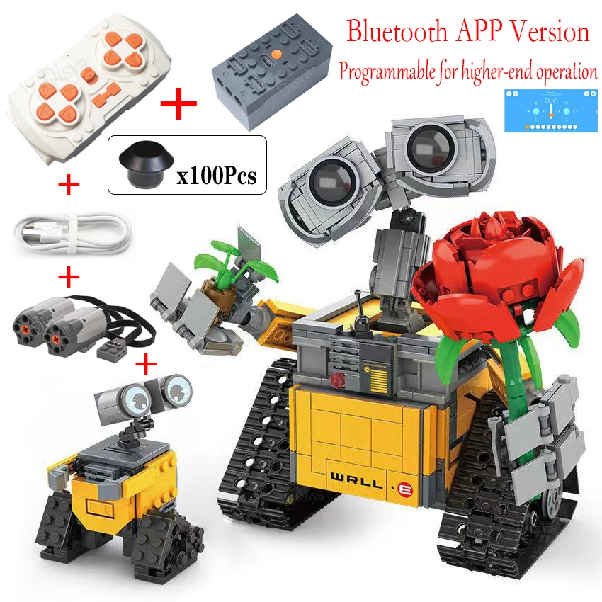 2023 New 687PCS Disney WALL E Motorized High-tech APP RC Robot Motor Power Functions Building Block For Children Toys Gift
2023 New 687PCS Disney WALL E Motorized High-tech APP RC Robot Motor Power Functions Building Block For Children Toys Gift