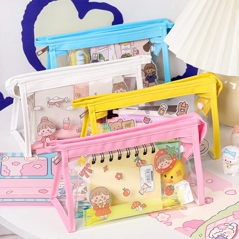 Cartoon Pencil Case Cute Transparent Large Capacity Female Simple High-value Japanese Triangle Cosmetic Bag Korean Stationery
Cartoon Pencil Case Cute Transparent Large Capacity Female Simple High-value Japanese Triangle Cosmetic Bag Korean Stationery