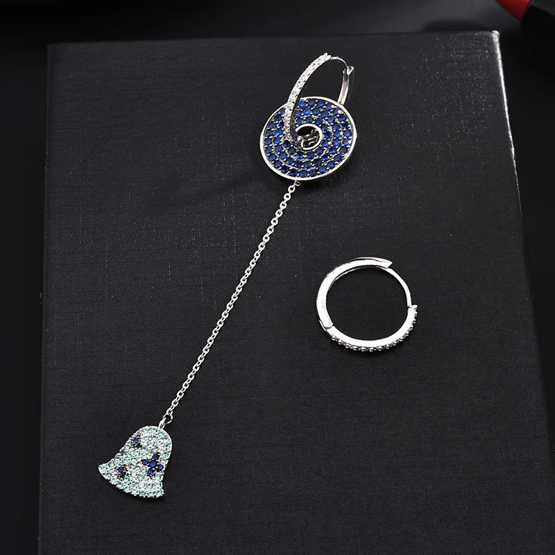 New Fashion Hipster Ear Buckle Lake Blue Color Micro Inlaid Zircon Long Disc Wind Chime Earrings Asymmetric Ear Jewelry
New Fashion Hipster Ear Buckle Lake Blue Color Micro Inlaid Zircon Long Disc Wind Chime Earrings Asymmetric Ear Jewelry