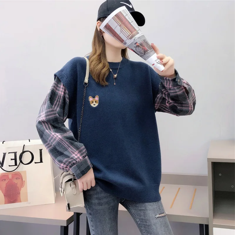 New 2021 Spring Autumn Knitted Women Pullover Sweater Causal Shirt Patchwork Long Sleeve O Neck Pull Femme Korean Jumpers
New 2021 Spring Autumn Knitted Women Pullover Sweater Causal Shirt Patchwork Long Sleeve O Neck Pull Femme Korean Jumpers