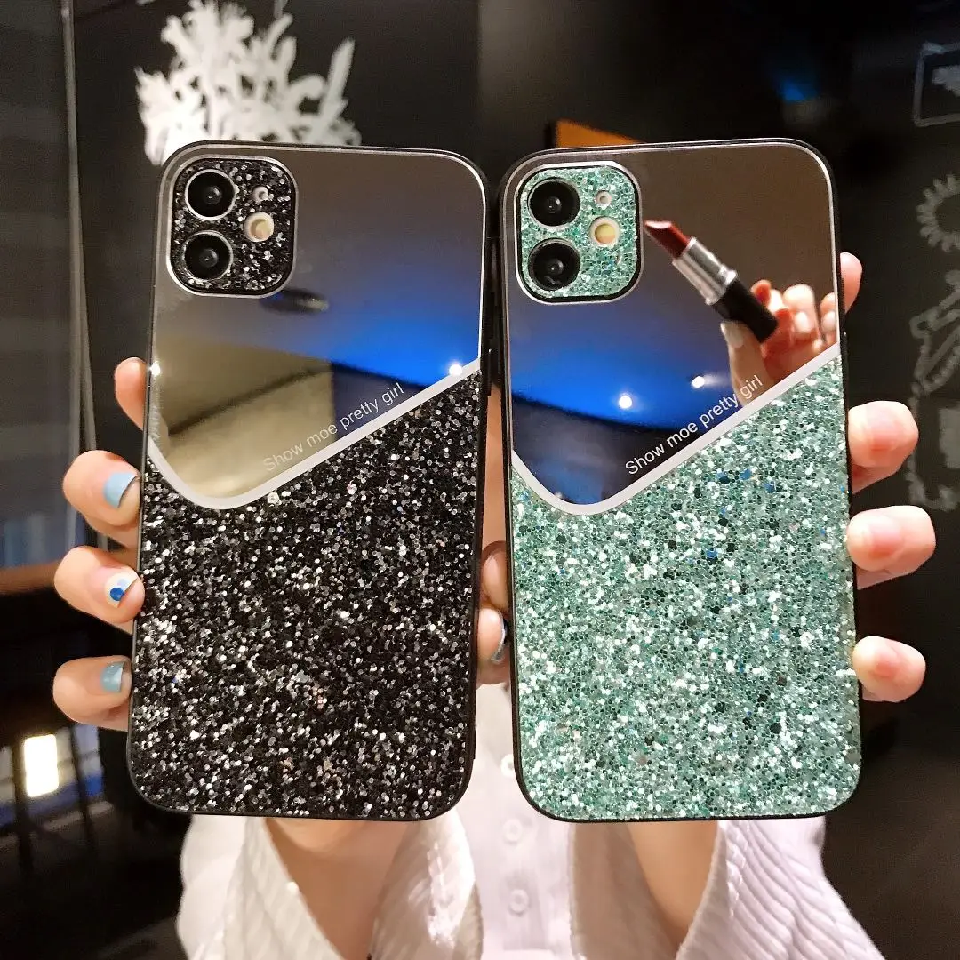 Luxury Colorful Bling Glitter Glass Phone Case For iPhone 13 12 11 Pro Max XSmax XR X SE 8 7 Plus Makeup Mirror Silicone Cover
Luxury Colorful Bling Glitter Glass Phone Case For iPhone 13 12 11 Pro Max XSmax XR X SE 8 7 Plus Makeup Mirror Silicone Cover
