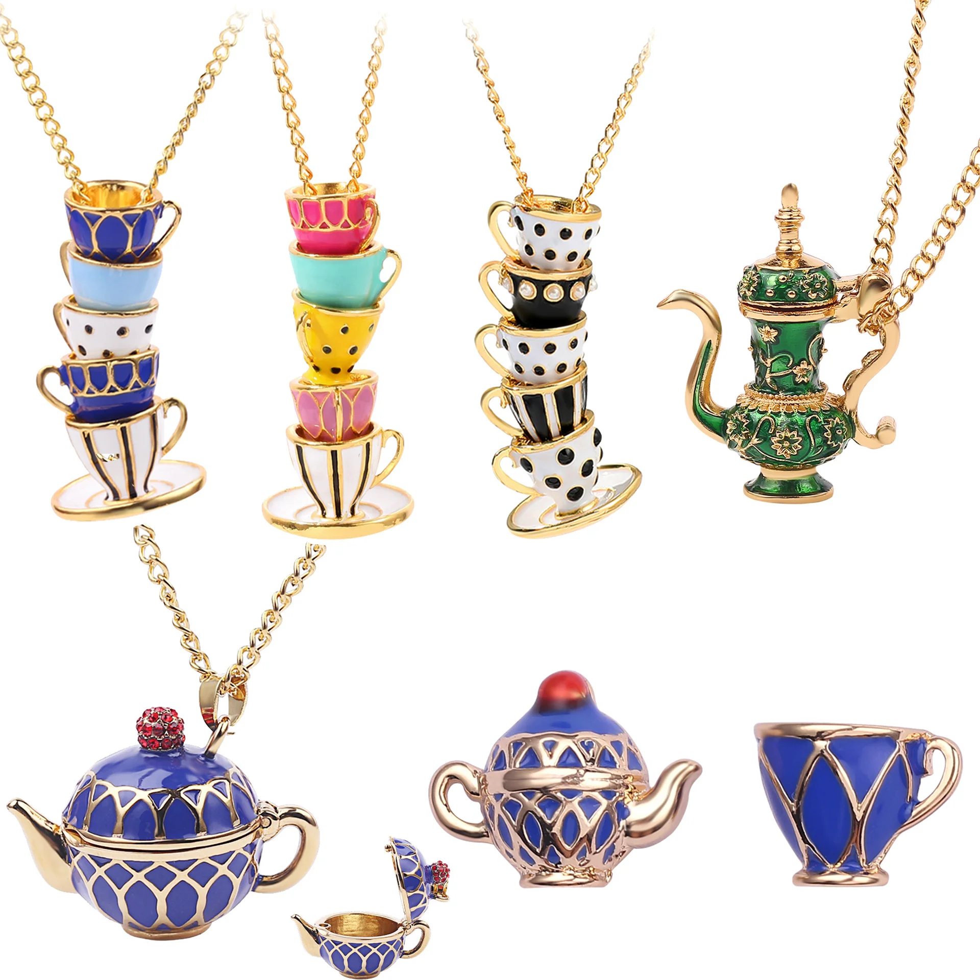 European and American fashion jewelry wholesale enamel glaze teacup earrings long necklace sweater chain jewelry gifts 
European and American fashion jewelry wholesale enamel glaze teacup earrings long necklace sweater chain jewelry gifts