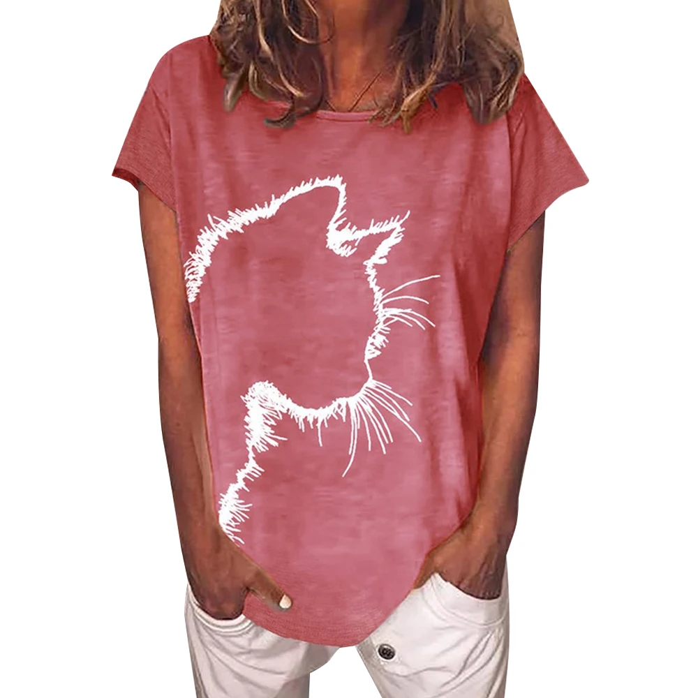 Cofekate Women Shirts Summer Printed Short Sleeved O-Neck Female T Shirt S-5XL Cute Cat Print Woman Tshirts Women Tops
Cofekate Women Shirts Summer Printed Short Sleeved O-Neck Female T Shirt S-5XL Cute Cat Print Woman Tshirts Women Tops