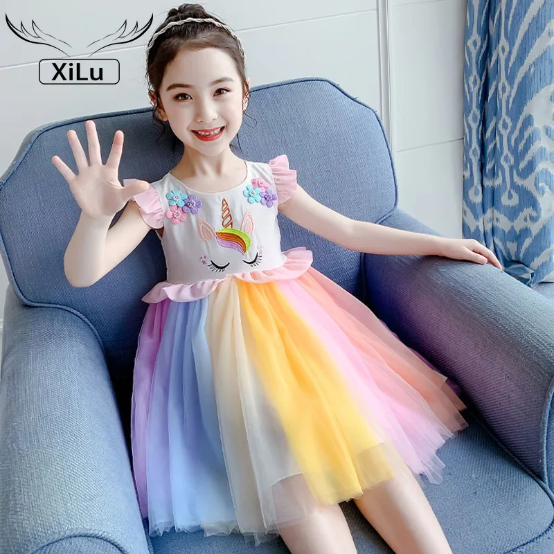 Birthday Gift Kids Christmas Party Sweet Flower Unicorn Dresses For Baby Girl Clothes Rainbow Mesh Princess Girls Dress
Birthday Gift Kids Christmas Party Sweet Flower Unicorn Dresses For Baby Girl Clothes Rainbow Mesh Princess Girls Dress