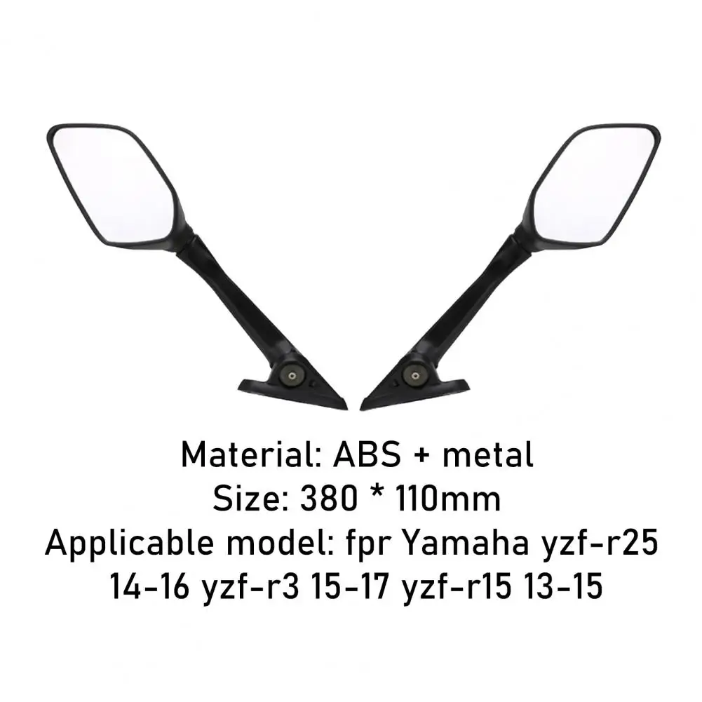 2Pcs Motorcycle Rear View Mirrors Replacements Side Mirrors for Yamaha YZF-R25 14-16/YZF-R3 15-17/YZF-R15 13-15 Handlebars
2Pcs Motorcycle Rear View Mirrors Replacements Side Mirrors for Yamaha YZF-R25 14-16/YZF-R3 15-17/YZF-R15 13-15 Handlebars