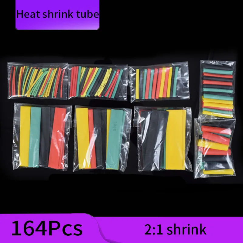 164pcs Heat Shrinkable Tube Kit Shrinking Assorted Polyolefin Insulation Sleeving 2:1 Wire Cable Sleeve Kit DIY Wire Repair
164pcs Heat Shrinkable Tube Kit Shrinking Assorted Polyolefin Insulation Sleeving 2:1 Wire Cable Sleeve Kit DIY Wire Repair