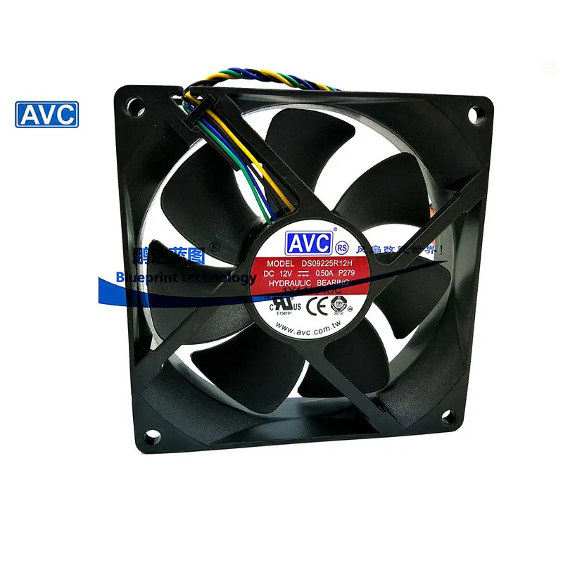 

Original AVC 9025 92MM 90MM Fan 90*90*25mm 92*92*25mm Cooing fan For CPU Cooling fan DS09225R12H 12V 0.5A with PWM 4pin