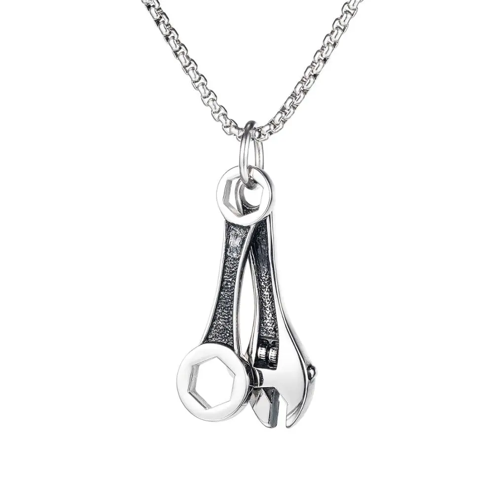 Punk Gothic Stainless Steel Wrench Necklaces Men 2020 Vintage hip hop jewelry Accessories Man's Pendants Necklaces Wholesale
Punk Gothic Stainless Steel Wrench Necklaces Men 2020 Vintage hip hop jewelry Accessories Man's Pendants Necklaces Wholesale