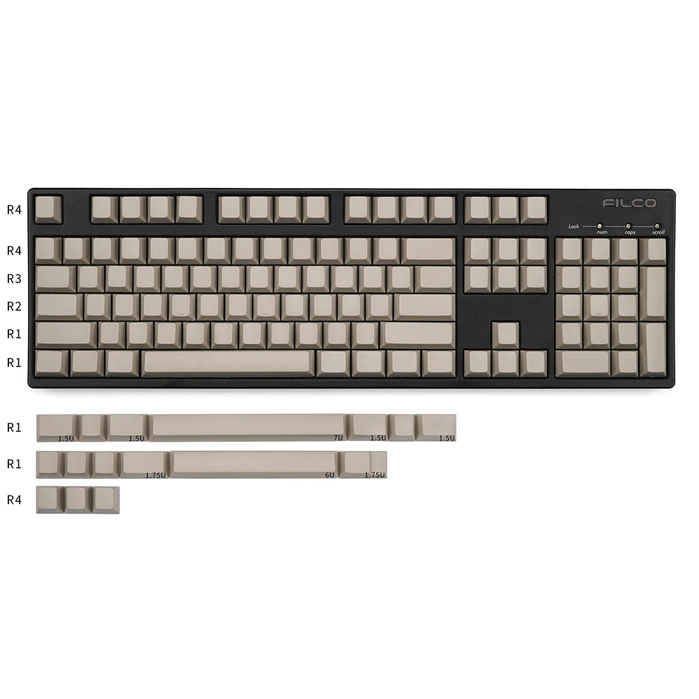 

Light Grey 120 Keys PBT Keycaps For Cherry Mx Switch Mechanical Gaming Keyboard 61 87 104 DIY Keycaps Replace Kits